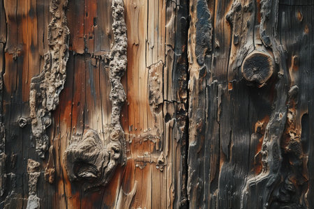 Wooden texture. Close-up of an old wooden wall.の素材