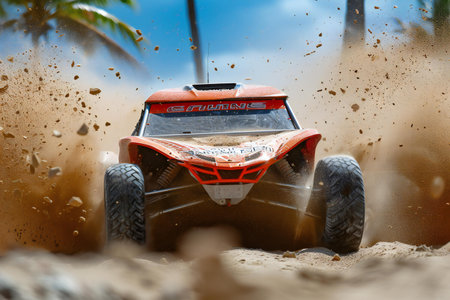 ATV off road vehicle on the sand. Extreme sport concept.の素材