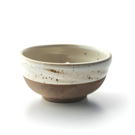 Empty ceramic bowl isolated on white background.の素材