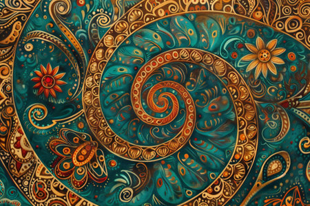 Colorful abstract background. Psychedelic pattern on the fabric.の素材