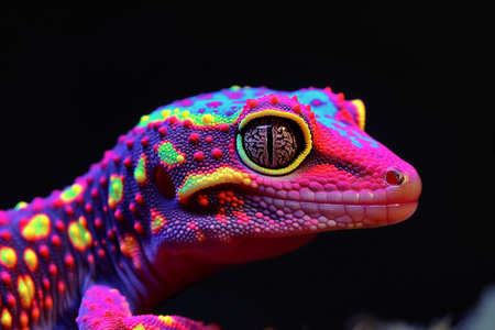 Close up of a leopard gecko (Eublepharis macularius)の素材