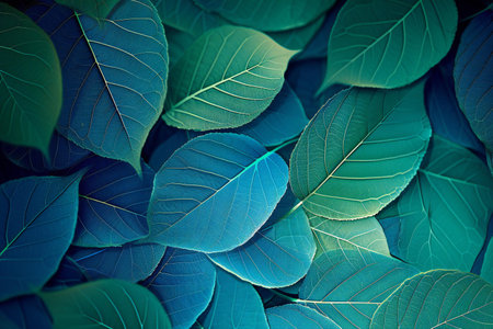 Background of green leaves. Nature concept. Top view. Copy space.