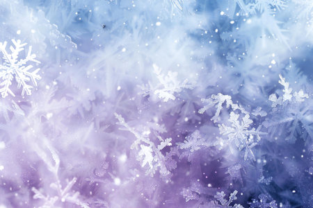 Christmas and New Year background with snowflakes and bokeh lightsの素材
