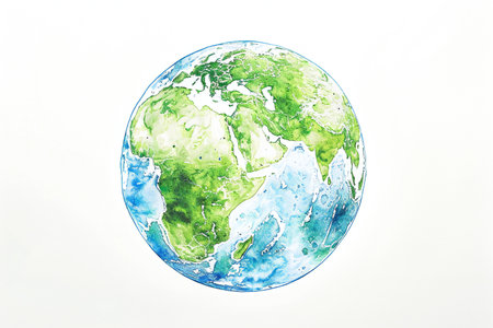 Planet Earth on white background.の素材
