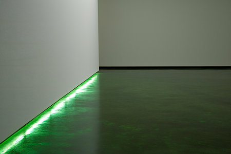 interior of modern empty room with green light,の素材