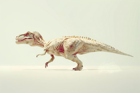 dinosaur tyrannosaurus rex on a white background. 3d renderingの素材