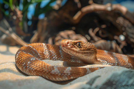 Close up of a Corn snake (Ptyas nasuta)の素材