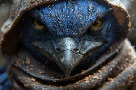 Portrait of a falcon in the form of a bird.の素材