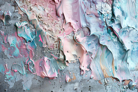 Abstract background of acrylic paint splashes in pink and blue colors.の素材