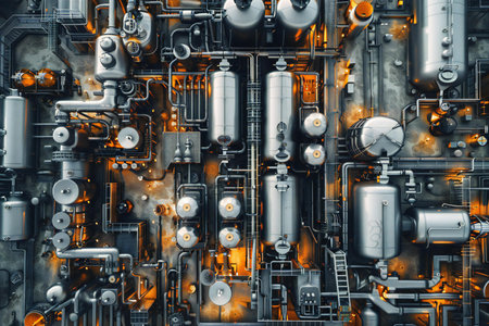 3d illustration of abstract industrial background. Concept of technology and innovation.の素材