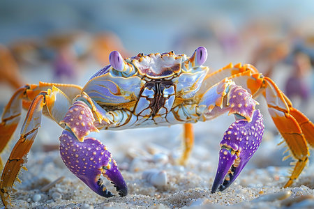 Crab on the beach, close-up, shallow dofの素材
