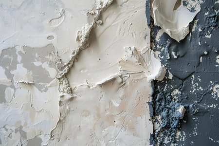 Old wall texture with plaster and peeling paint. Grunge backgroundの素材