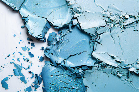 Crushed blue eyeshadow as background, closeup of photoの素材