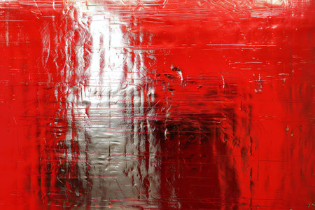 Red and white paint on the wall. Abstract background for design.の素材