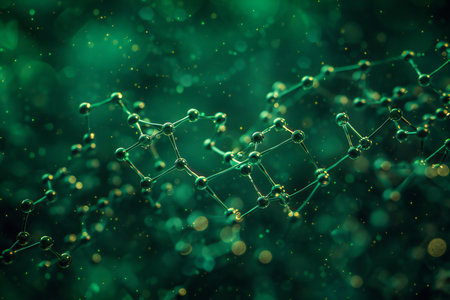 A green background with lines that are connectedの素材