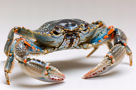 Featuring a small crab on a white background, high quality, high resolutionの素材