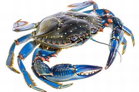 Illustration of blue crab isolated, high quality, high resolutionの素材