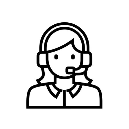 Customer service icon vector. A thin line sign. Isolated contour symbol illustrationのイラスト素材