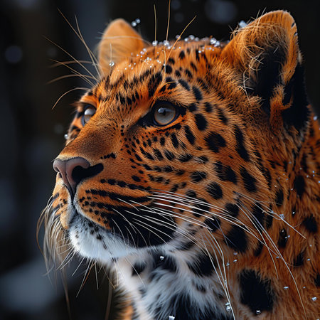 Illustration of leopard , close-up portrait , high quality, high resolutionの素材