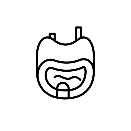 Featuring Stomach, simple line icon on white background, high quality, high resolution.のイラスト素材