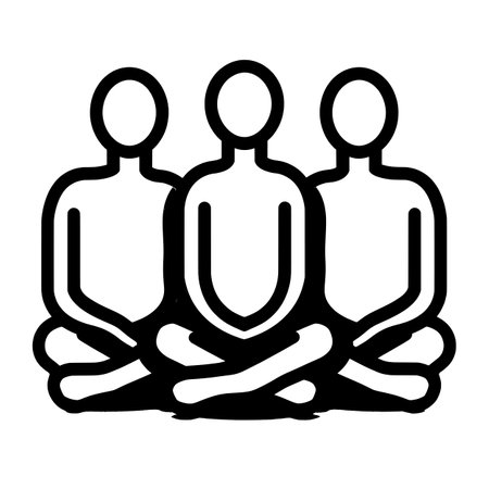Icon of three people sitting together symbolizing collaboration.のイラスト素材