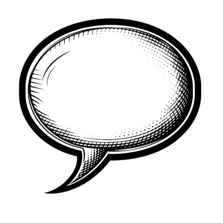 Stunning Featuring Simple black line drawing of an empty speech bubble.のイラスト素材