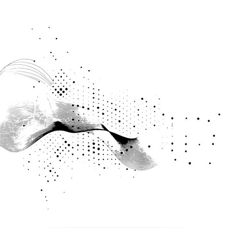 Visual Dots in a line on a white background in minimalist style.のイラスト素材