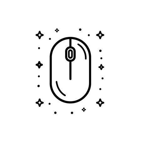 Showing Black outline of the computer mouse arrow icon.のイラスト素材