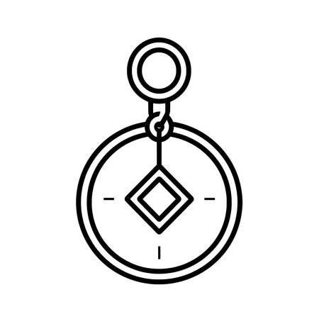 Simple minimalistic line art icon of a ring with a hanger.のイラスト素材