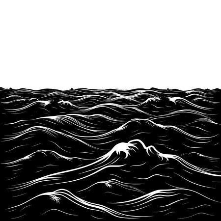 Water waves simple icon in bold lines.のイラスト素材
