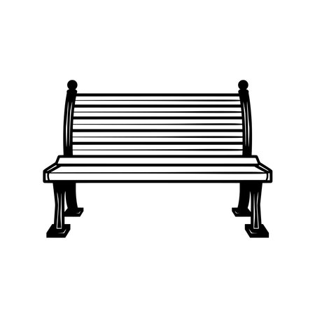 Picture Park bench icon, with a simple style using a black and white color scheme.のイラスト素材