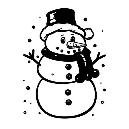 Showing Snowman simple icon in flat design.のイラスト素材