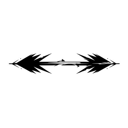 Black arrow in minimalistic style on white background.のイラスト素材