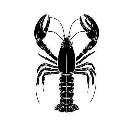 Simple line icon of a lobster on a white background.のイラスト素材