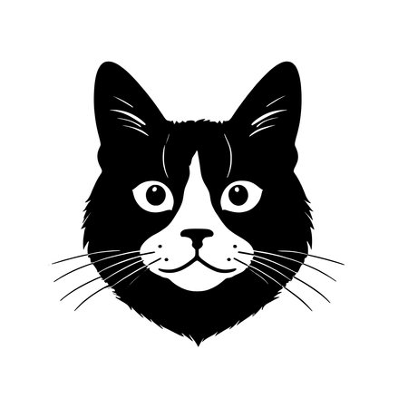 Picture Simple line icon of a cat on a white background.のイラスト素材