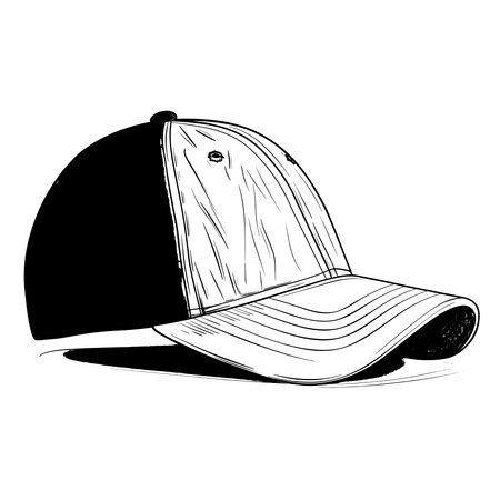 Featuring Icon of a baseball cap in a simple, minimalistic style.のイラスト素材