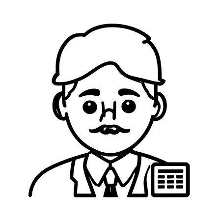Simple line icon of an accountant on a white background.のイラスト素材