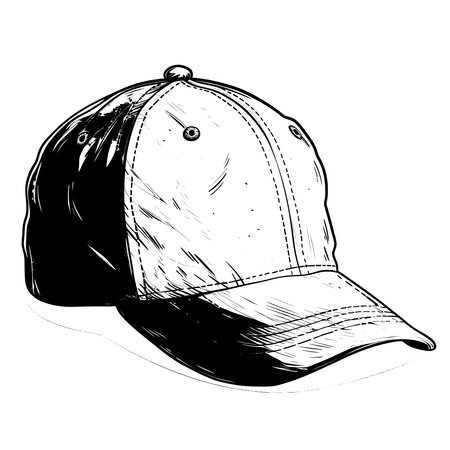 Icon of a baseball cap in a simple, minimalistic style.のイラスト素材