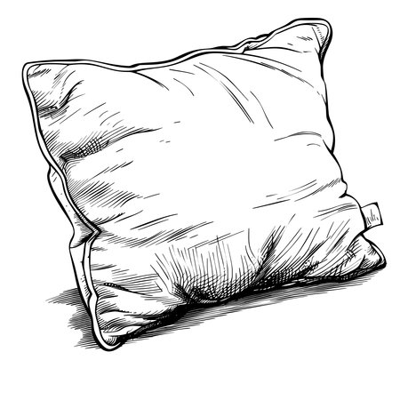Simple line drawing of a pillow clip art, illustration for kids coloring page.のイラスト素材