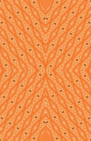 Seamless pattern design with floral motifs in orange and brown colors