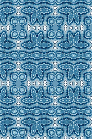 Seamless pattern illustration in blue and white - like Portuguese tiles