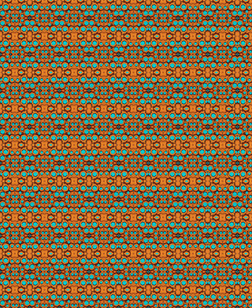 Seamless abstract geometric pattern in orange and blue colors. Repeatable background.