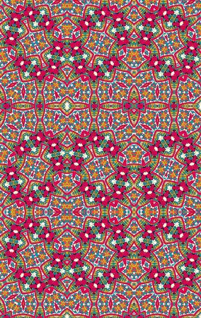 Ethnic floral seamless pattern. Abstract kaleidoscope fabric design texture
