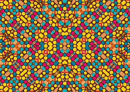 Seamless geometric pattern in oriental style. Colorful mosaic background.