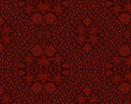 Seamless pattern with floral ornament. Vector illustration in red colors.
