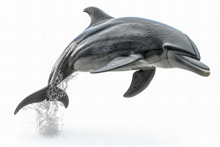 Dolphin jumping out of the water. 3D rendered Illustration.の写真素材