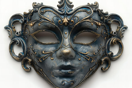 Venetian mask isolated on white background. 3d illustration.の写真素材