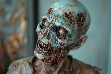 Halloween. Scary zombie. Horror film. Halloween background.の写真素材