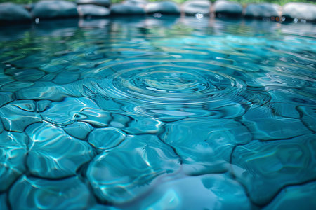 Water ripples on the surface of the pool. Abstract background.の写真素材