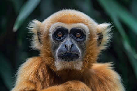 Yellow-cheeked gibbon (Sylvia rubra)の写真素材